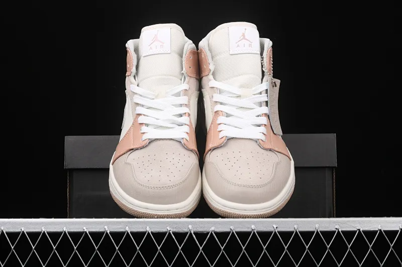All categories Air Jordan Jordan series basketball shoes Air Jordan 1 Mid Air Jordan 1 Mid AJ1 Joe 1 Khaki Milan light gray beige stitching milky white mid-top CV3044-100